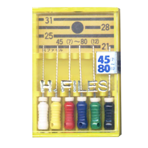 H-Files, 31mm, No. 20, Stainless Steel, Colour-Coded, 6/Pack