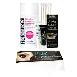 Livingstone At-Home Lash/Brow Tint Kit, With Blue Black Tint + Eye Protection Papers + Cotton Tip Applicators + Eye Makeup Remover, Kit Kit