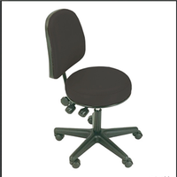 Hospital Stool with Back Rest, Black, Each Each