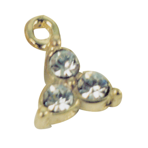 Dangle Gold - 3 Cubic Zirconia Each