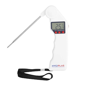 Hygiplas Easytemp Probe Thermometer, -50degC to 300degC, White, Battery Included, Each Each
