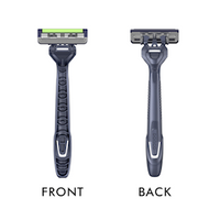 Livingstone Disposable Ultra Sharp Shaving Razors, Triple Blade with Rubber Handle and Lubricating Strip, 1 Piece/Pack Loose