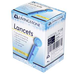 Liv Diabetic Blood Letting Lancet, Suits Autolet Glucolet Monolet Device, 21G 1.8mm, Stainless Steel Tip,Splinter Probe, Sterile, 200/Box Box
