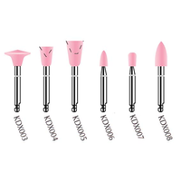 Kenda Diagum Ceramic Polishing, No. X008, 5 x 10mm, Medium Point, Right Angle, Dark Pink, 6/Pack Pack