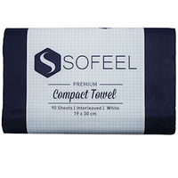 Sofeel Premium Compact Hand Towel, Interleaved, Biodegradable Paper, 30 x 19cm, Unbleached White, 90 Sheets/Pack, 2,160/Carton Carton
