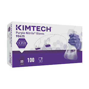Kimtech Purple Nitrile-Xtra Examination Gloves, Powder Free, Extra Small, 50/Box