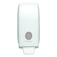 Kimberly-Clark Aquarius Liquid Soap Dispenser, 1 Litre, 26.4 x 12.4 x 12.9cm, Wall Mountable, White, Each Each