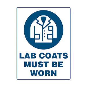 Livingstone Safety Signs, Lab Coats Must Be Worn, 30 x 22.5cm, Self-Ad ...