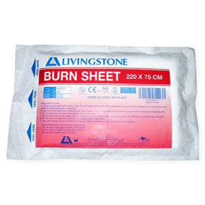 Livingstone Burn Sheet, 70 Percent Viscose, 30 Percent Polyester, 220 x 75 cm, White, Sterile, Each Each
