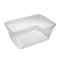 Livingstone Take-Away Rectangular Container, Base, 1 Litre, Clear, Recyclable Plastic, 50/Pack, 500/Carton Carton