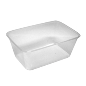 Livingstone Take-Away Rectangular Container, Base, 1 Litre, Clear, Recyclable Plastic, 50/Pack, 500/Carton Carton