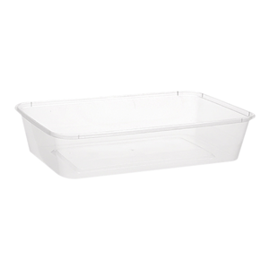Livingstone Take-Away Rectangular Container, Base, 1 Litre, Clear, Recyclable Plastic, 50/Pack, 500/Carton Carton