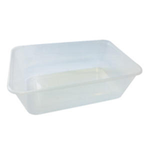 Livingstone Take-Away Rectangular Container, Base, 1 Litre, Clear, Recyclable Plastic, 50/Pack, 500/Carton Carton