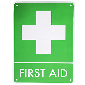 Livingstone Printed Sign 'First Aid', 250 x 195 mm, 3D, Recyclable Polypropylene, Each Each
