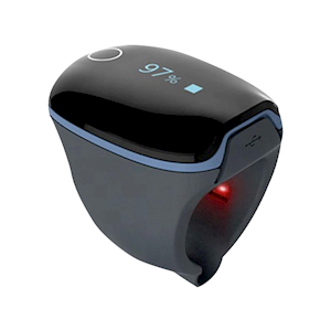 Livingstone O2 Finger Ring Continuous Oximeter Including Pulse Rate and Movement Sensor for Sleep Monitoring, Built-In Rechargeable Battery.