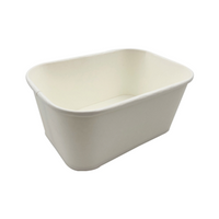 LivEco Rectangular Paper Take Away Container Base, 1000ml, 320GSM + 30GSM PLA, White Paper, 300 Pieces/Carton Carton