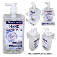 Livingstone Antibacterial Hand and All-Purpose Sanitising Gel, 75pct Ethanol Ethyl Alcohol with Pump Dispenser, No Colouring, 500ml, Each Each