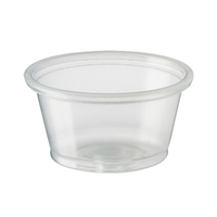 Livingstone Polypropylene Plastic Portion Cups Squat, 22.2ml or 3/4 Ounce Capacity, Clear, Disposable, Recyclable, 250 /Pack, 2500/Carton Carton