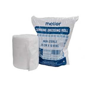 Melior Combine Dressing Roll, 20cm x 10m, Nonwoven, Cotton Filled, Non-Sterile, 1 Roll/Bag Bag