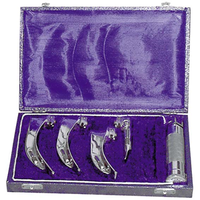 Laryngoscope Set, 3 Mackintosh Blades, Chrome Plated Each