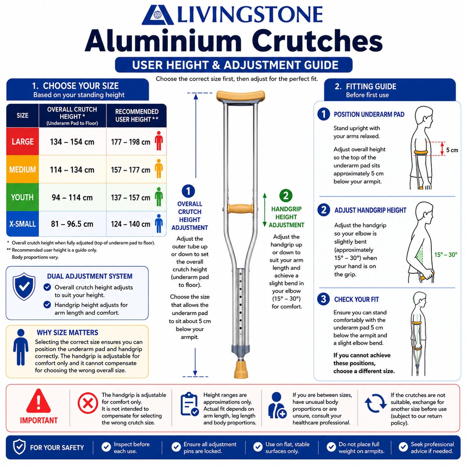 Livingstone Underarm Crutches