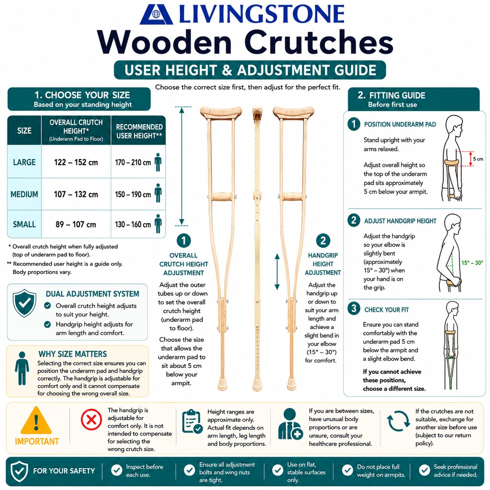 Livingstone Underarm Crutches