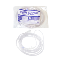 Livingstone Twin Nasal Oxygen Cannula, Soft Tip, Infant, 2 Metres Oxygen Tube or Tubing, White, Each Each