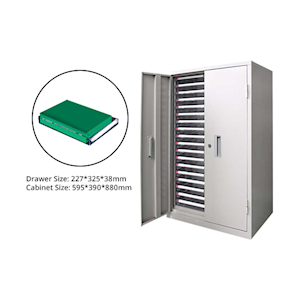 Livingstone Heavy Duty Medication Cabinet, 59.5 x 39 x 88cm, 36 Drawers, With Lockable Doors, Each Each