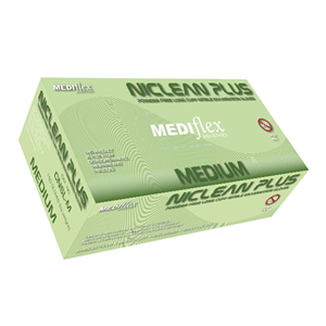 Niclean Plus Nitrile Gloves Examination, Long Cuff, Powder Free, Medium, Violet, 1500/Carton