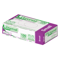 Universal Vinyl Gloves, Recyclable, 5.5g, Low Powder, Large, Blue, HACCP Grade, 100/Box Box