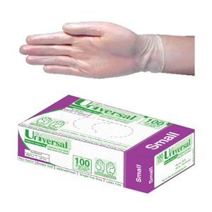 Out of Date, Universal Vinyl Exam Gloves, Powder Free, HACCP, Recyclable, 5.5g, Small, Clear, 100/Box, Price Discounted While Stocks last Box