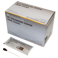 Livingstone 10pct Povidone Iodine Cotton Swab on Applicator Sticks, 3/Pack, 50 Packs/Box Box
