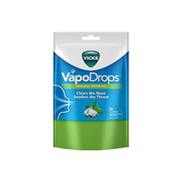 Vicks VapoDrops Original Menthol Lozenges, 24 Pieces/Pack Pack