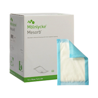 Mesorb Absorbent Underpad Dressing, 13 x 15cm, Fluid-Repellent Backing Barrier, Blue, Breathable, 50/Box Box