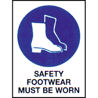 Safety Sign "Foot Protection", 450 x 600mm, Metal, Each Each