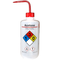 Livingstone Wash Bottle, 500ml, Labelled Acetone, Recyclable Low Density Polyethylene (LDPE), Each Each