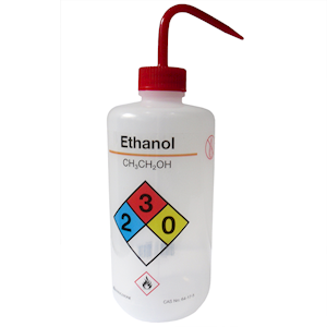 Livingstone Wash Bottle, 500ml, Labelled Acetone, Recyclable Low Density Polyethylene (LDPE), Each Each