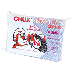 Chux Heavy Duty Superwipes, 60 x 60cm, Blue, 20 Cloths/Pack, 100/Carton Carton