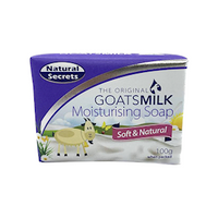 Natural Secrets Soap Bar 100g, Goatsmilk-Enriched Gentle Cleanser, White Bar, 24 Pcs/Pack