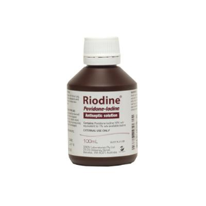 Orion Riodine 10pct Povidone Iodine Antiseptic Solution, 100ml Bottle, Schedule 0, 20/Box Box