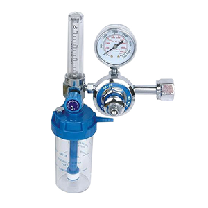 Med Oxygen Regulator, 15MPa Input Pressure, 0.2-0.3 MPa Output, 0.35, 0.05MPa Auto Discharge Pressure, 1-15L/min Flowmeter, with Humidifier Set