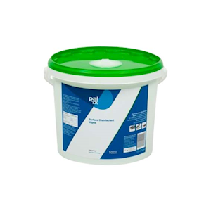 Pal TX Disinfectant Surface Wipes, 195 x 200mm, Alcohol Free, Food Safe, Blue, 1000 Wipes/Tub TUB