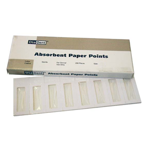 Diadent Absorbent Paper Points, ISO Size No. 25, Biodegradable, Sterile, Red, 200/Cell Pack Pack