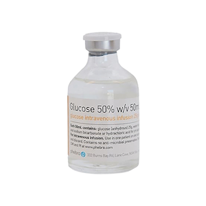 Phebra Glucose 50pct Intravenous Infusion, 50mL, 10 Vials/Pack Pack