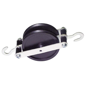 Pulley with Hook, 50 mm, 2-sheave, 10/Pack Pack