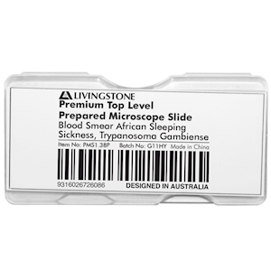 Livingstone Premium Top Level Prepared Slide, Blood Smear African Sleeping Sickness (African Trypanosomiasis) Trypanosoma Gambiense, Each Each