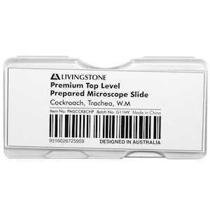 Livingstone Premium Top Level Prepared Slide, Cockroach, Trachea, W.M, Each Each
