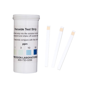 Precision Laboratories Peroxide Low ppm Test Strips, 1 - 3 - 10 - 30 - 100 ppm, 50 Vinyl Test Strips/Pack (IS124-50S) Each