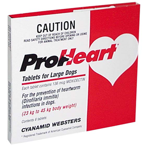 Proheart -45W (Red)Lge Dog (6TABS/CARD) Card
