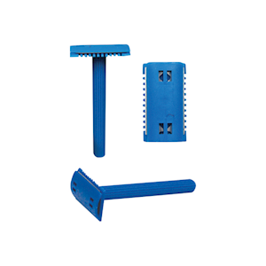 Universal Body Razor, Double Edge, 90mm Handle, Blue, 100/Box Box